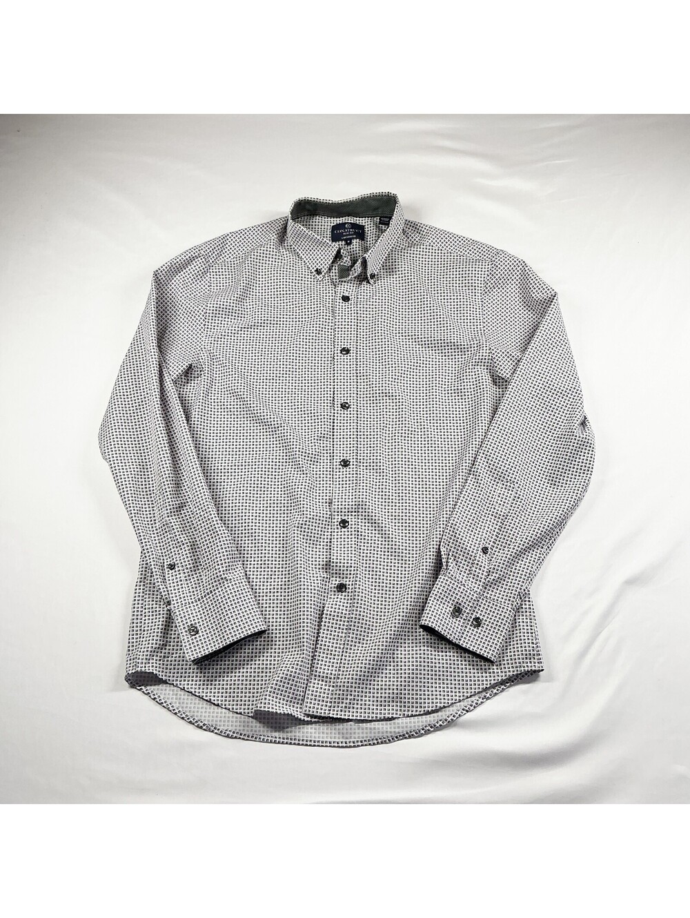 CON.STRUCT Slim Fit Men's Button Down Office Dress Shirt Polyester Size M